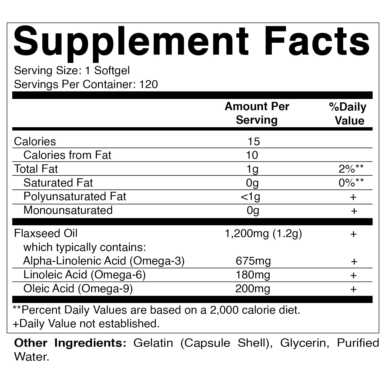 Vitamatic Flaxseed Oil 1200mg 120 from Cold Pressed Flax Seed - 675 mg of ALA Omega 3 Fatty Acids for Improving Heart Health