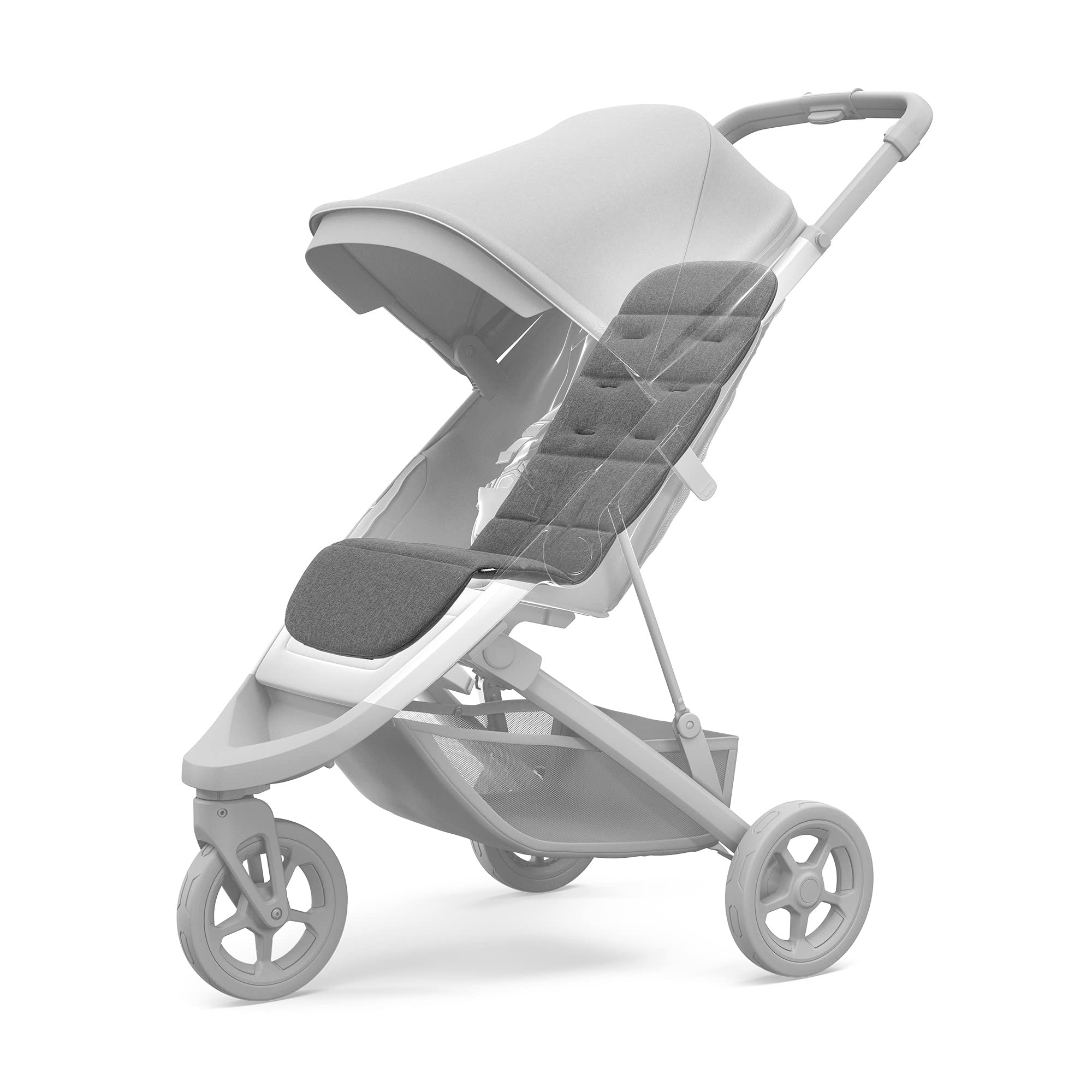 Thule Stroller Seat Liner, Grey Melange, 35L x 13W x .6H