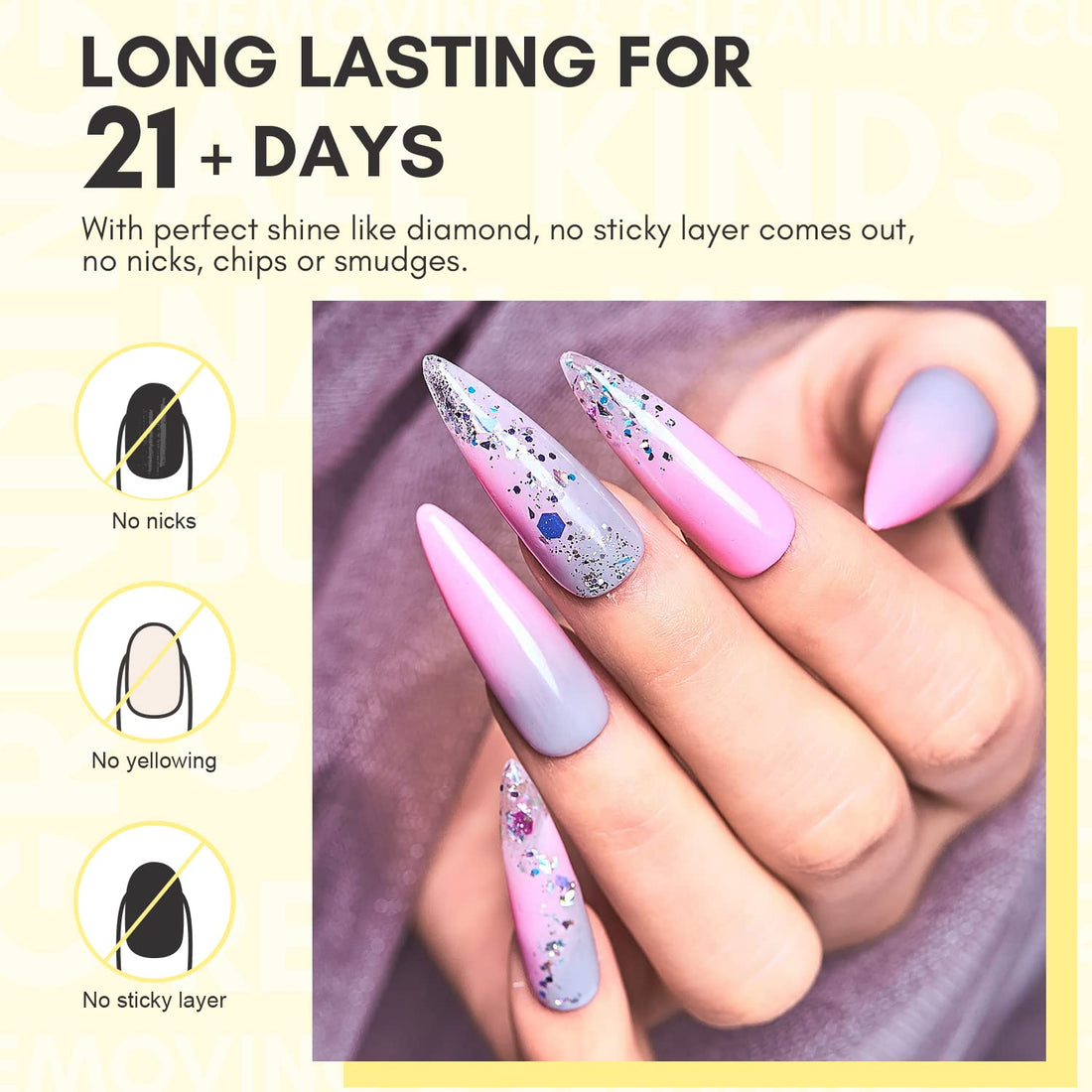 MAKARTT No Wipe Top and Base Coat Kit 10 ML/PC Soak Off Fast Curing with UV LED Lamp Gel Base Top Coat Nail Polish with Gift Box