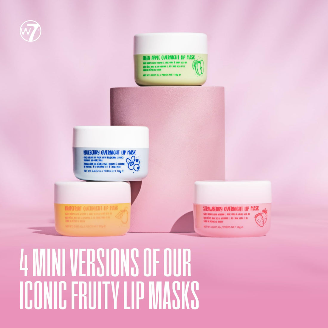 W7 Sweet Dreams Overnight Lip Masks - Gift Set - Lip Treatment with Aloe Vera & Vitamin E - Hydrating, Moisturizing Formula