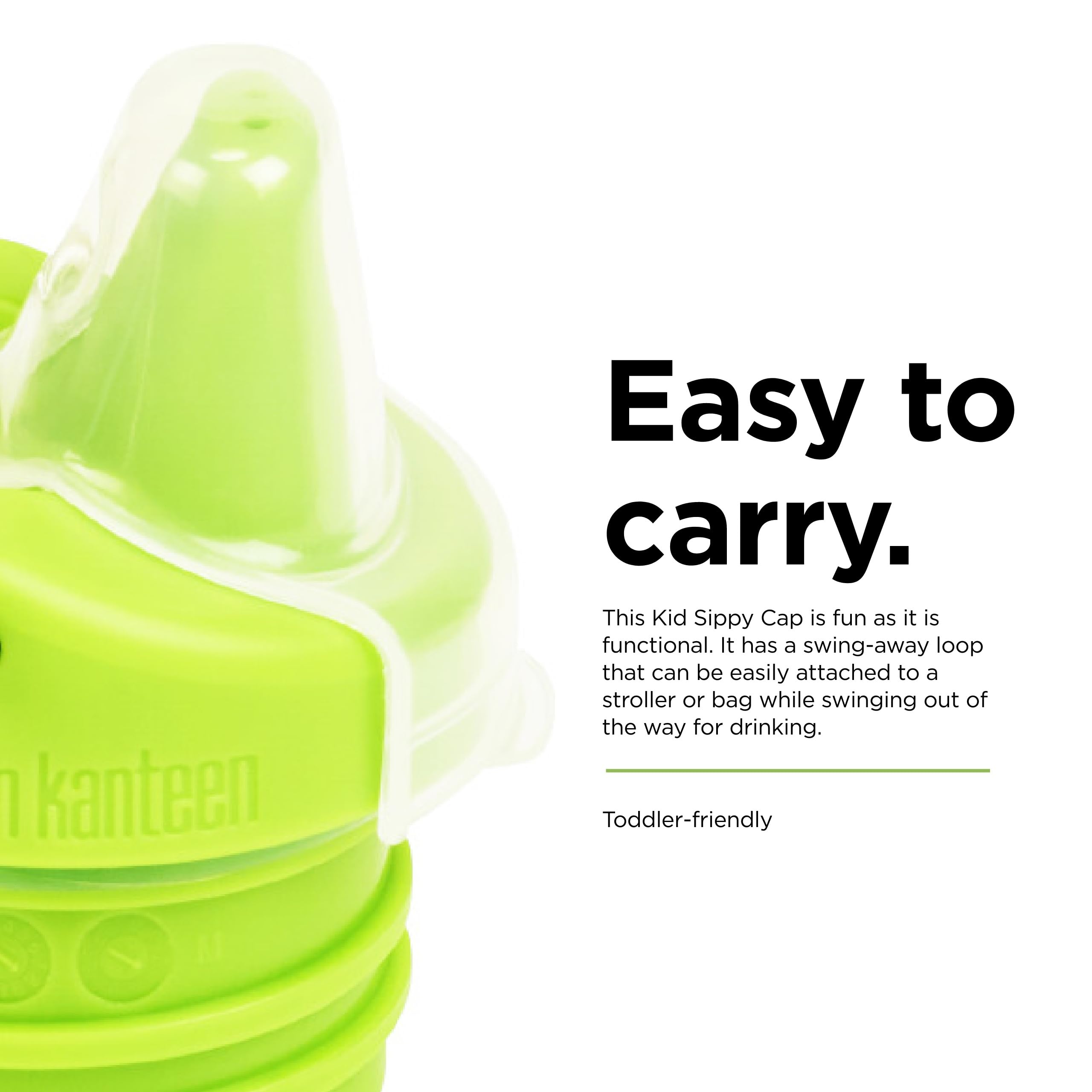 Klean Kanteen Classic Kid Sippy Cap - Lid Replacement for Kid Water Bottle - Easy Clean - Great for Outdoor Activities - BPA Free - Green