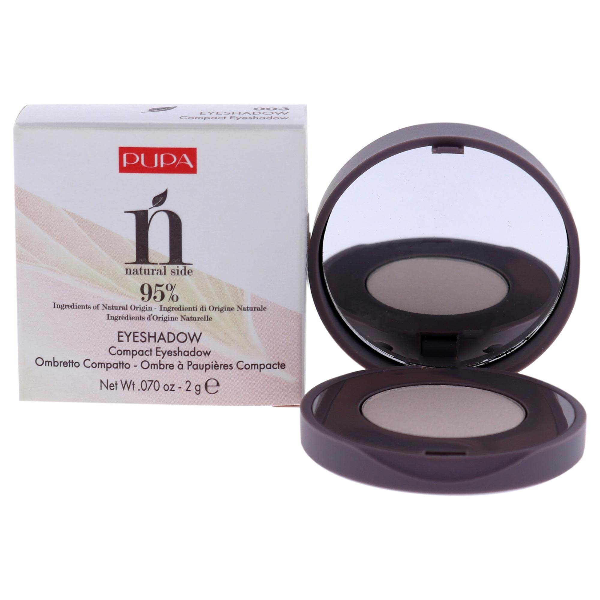 PUPA Milano Natural Side Compact Eyeshadow - 003 Silky White by PUPA Milano for Women - 0.07 oz Eye Shadow (I0111806)
