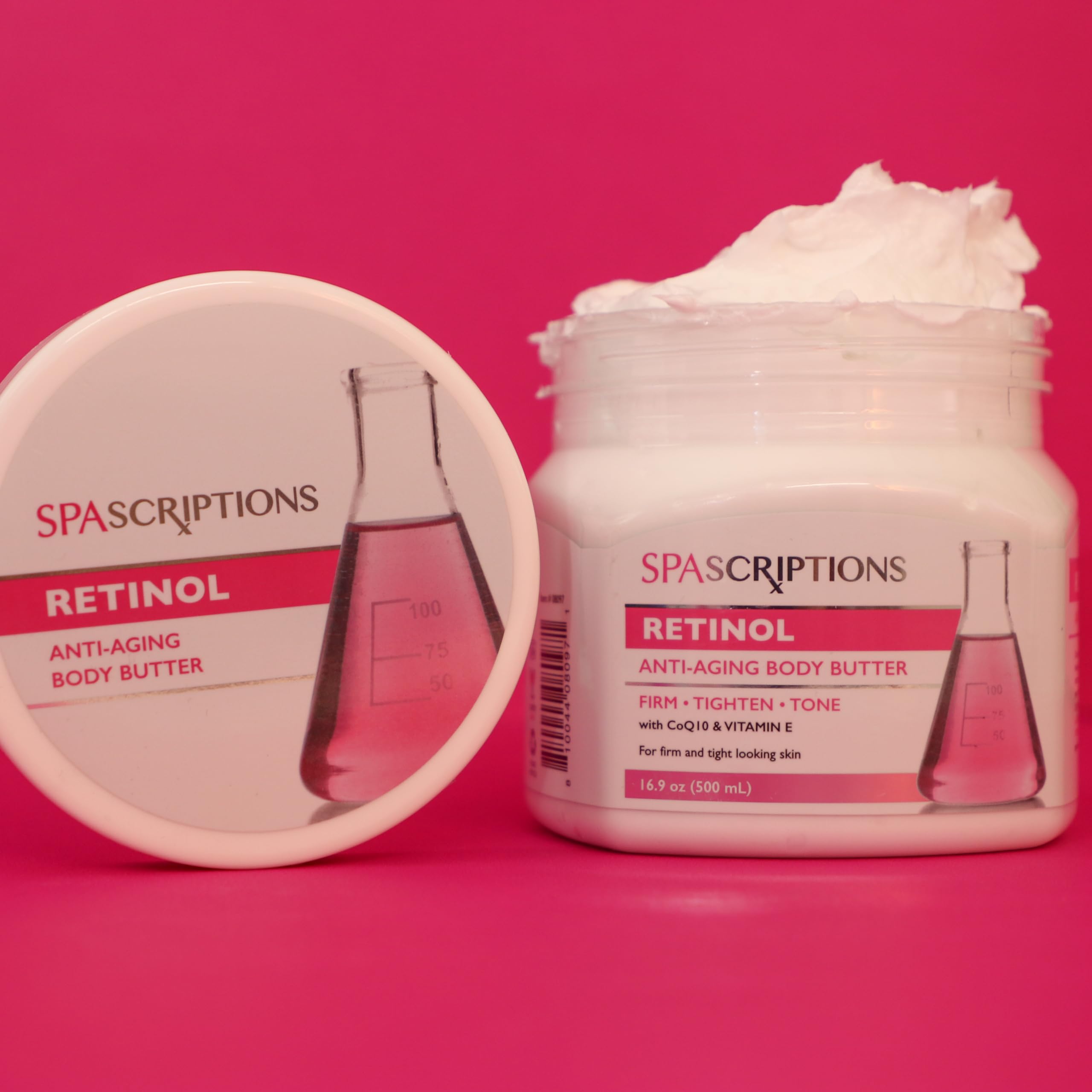 SpaScriptions Retinol Anti-Aging Body Butter, with CoQ10 and Vitamin E Antioxidants, 16.9 oz