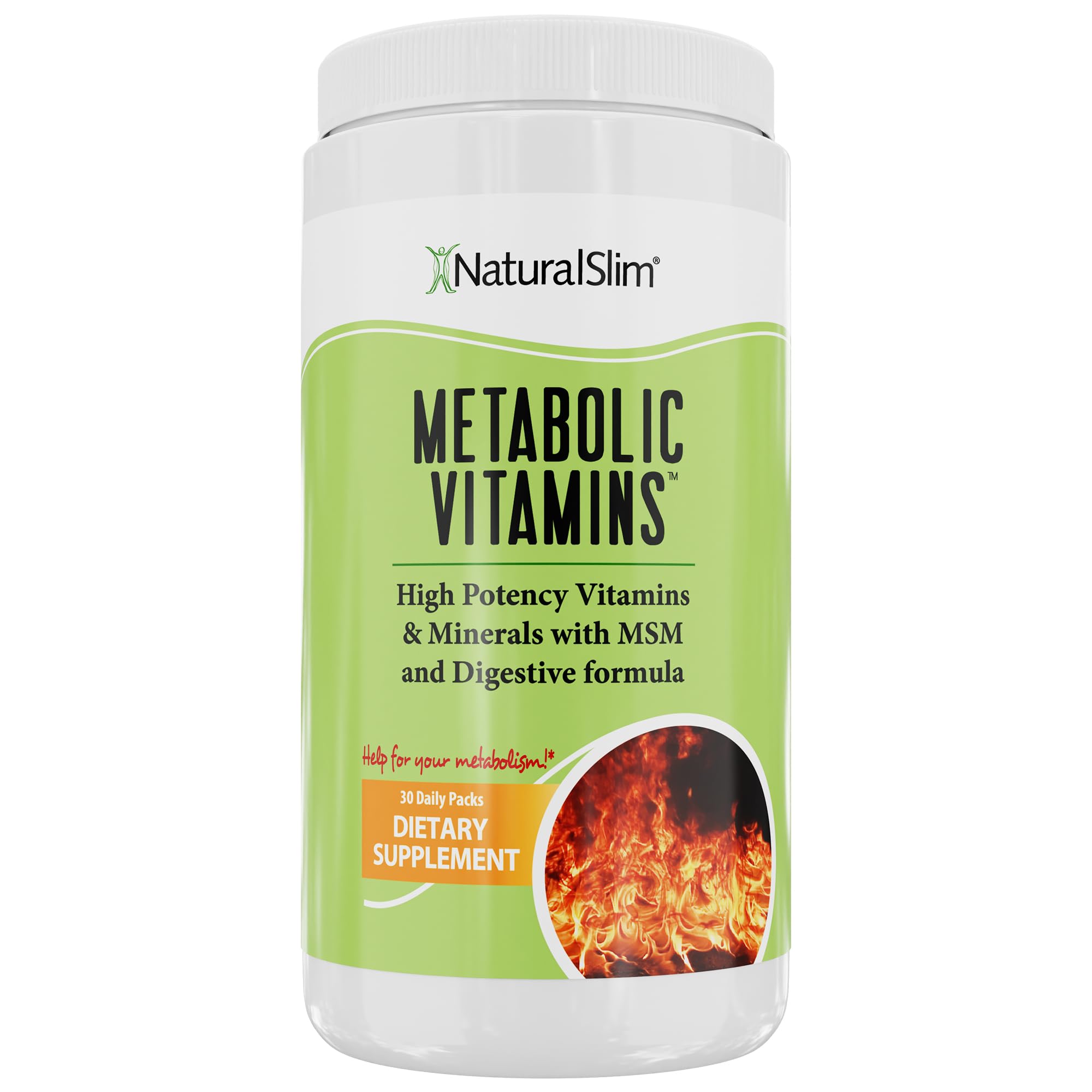 NaturalSlim Metabolic Vitamins - Combination of High Potency Multivitamins, Minerals, B Complex, Msm, & Digestive Formula Supplements for Men & Women - Energy & Metabolism Support - Capsule,1 Pack