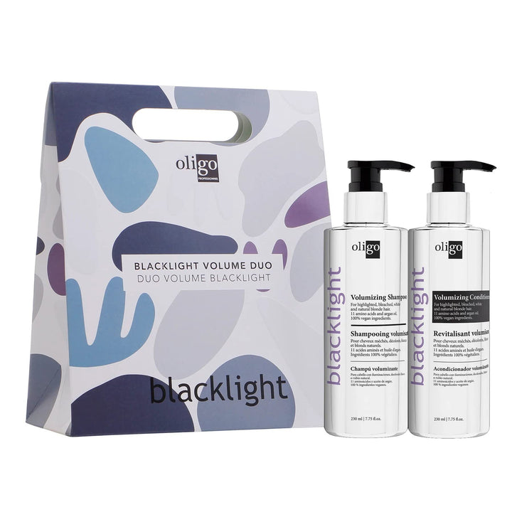 Oligo Professionnel - Blacklight Volume Shampoo and Conditioner for blondes - Sulfate free - Vegan - For color treated hair - Hydrating and volumizing formula with Argan oil - 7.75 oz DUO BUNDLE