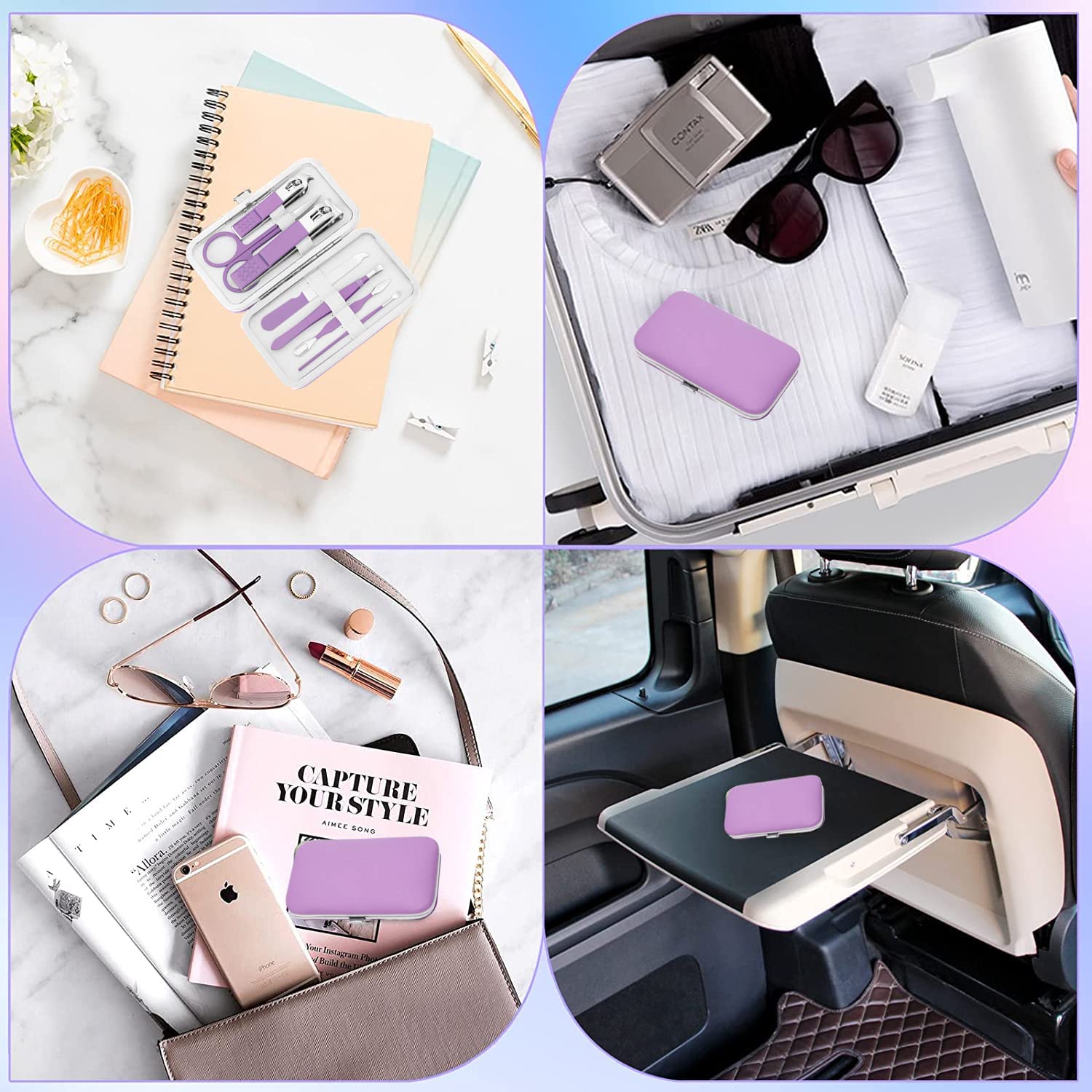 Manicure Set Women Nail Clipper Set Grooming Kit Pedicure Kit Finger Nail Clippers Grooming Kit Nail Tools Gift with Travel Case For Women Girls Friends Parents Gifts