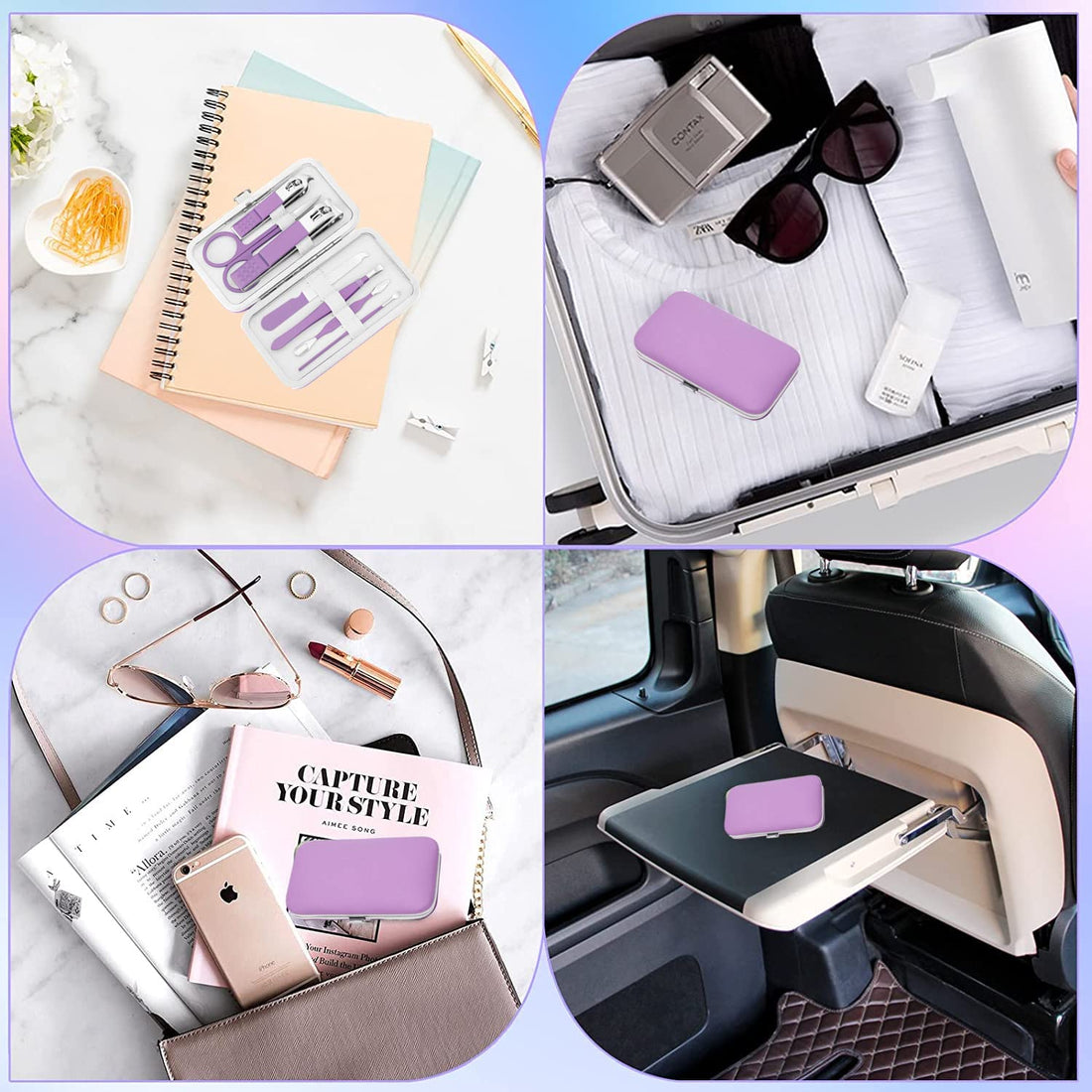 Manicure Set Women Nail Clipper Set Grooming Kit Pedicure Kit Finger Nail Clippers Grooming Kit Nail Tools Gift with Travel Case For Women Girls Friends Parents Gifts