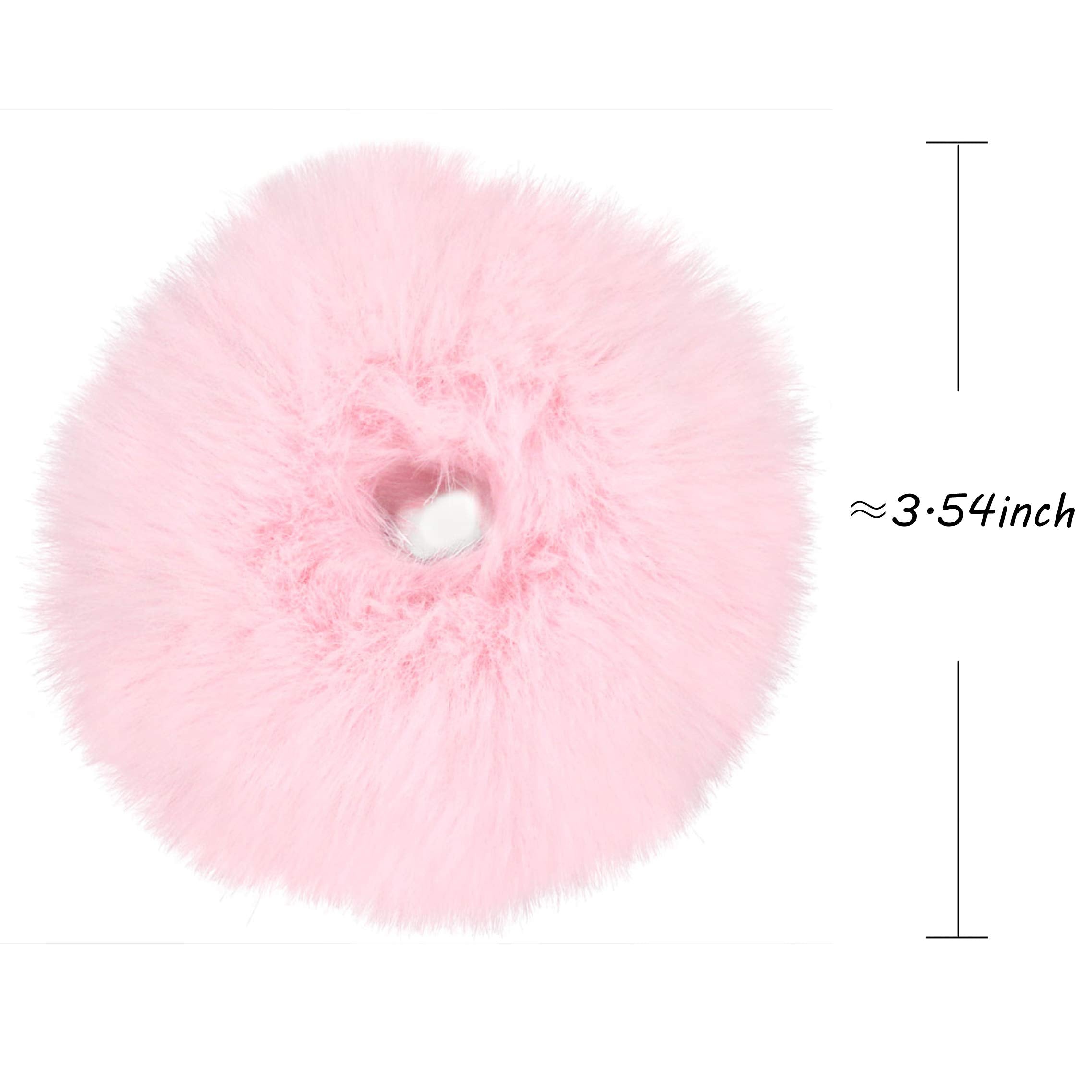 Set of 12 Fuzzy Furry Artificial Rabbit Fur Scrunchies Faux Fur Hair Band Rope Hair Holder Wristband Hair Ring Hair Tie Ponytail Holder Hair Accessories (Popular Mix Colors)