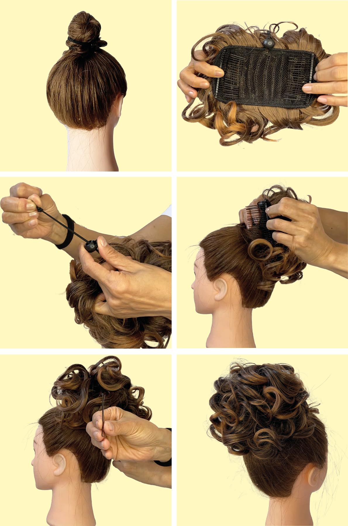 Prettyshop Hairpiece-Bun PRETTYSHOP BUN Up Do Hair Piece Hair Ribbon Ponytail Extensions Draw String Scrunchie Wavy Messy Voluminous Red mix # 2T113A HK113