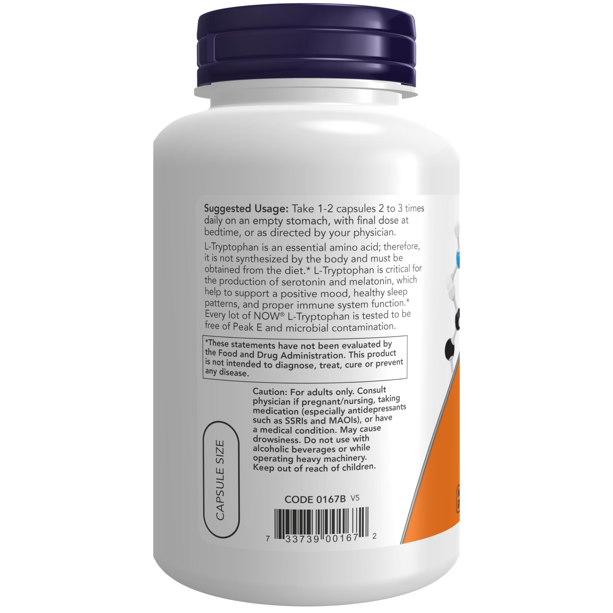 NOW Foods Supplements, L-Tryptophan 500 mg, Encourages Positive Mood*, Supports Relaxation*, 120 Veg Capsules