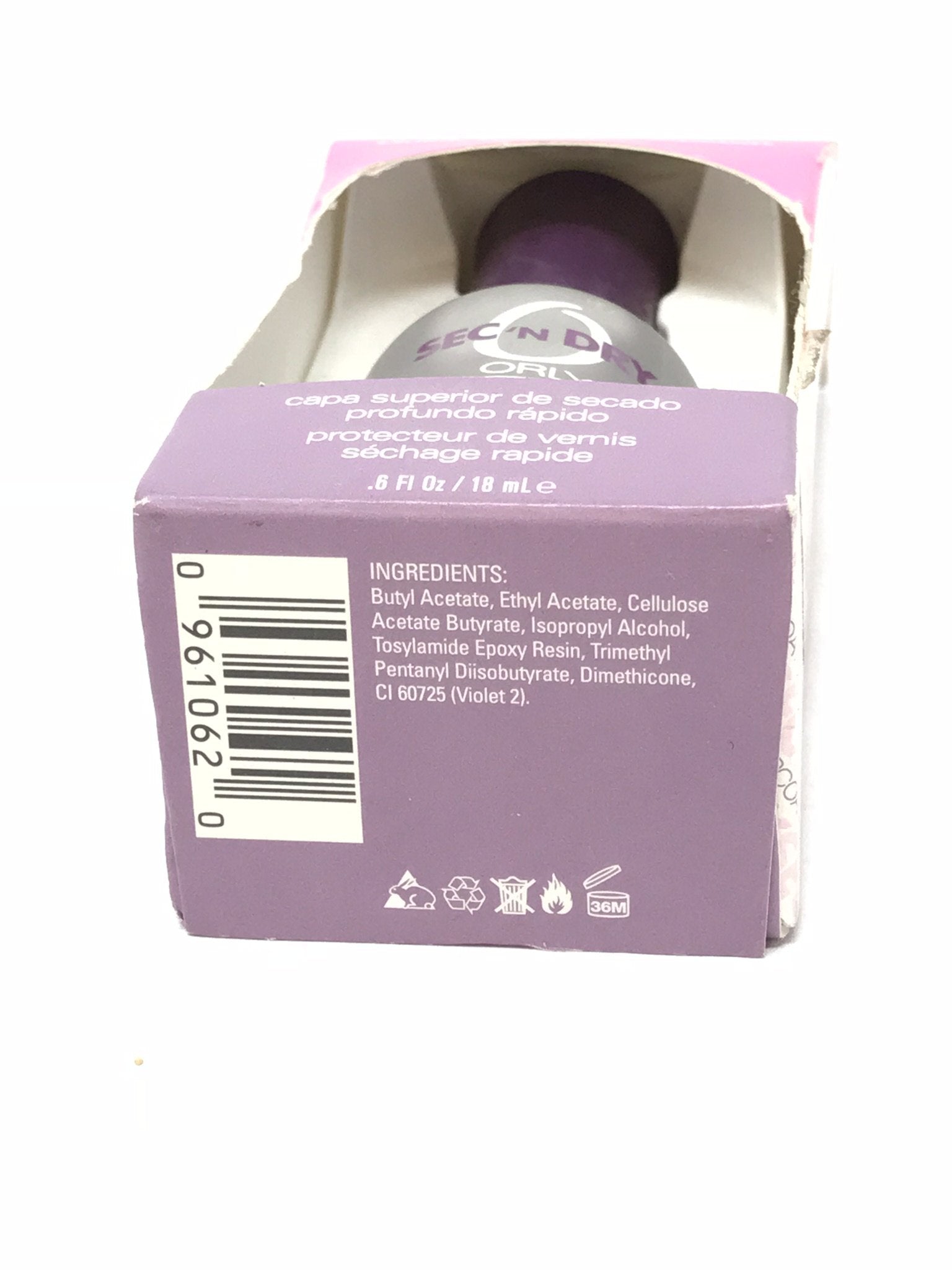 Orly Sec'n Dry Quick Deep-Dry Topcoat .6 fl oz (18 ml) by Orly