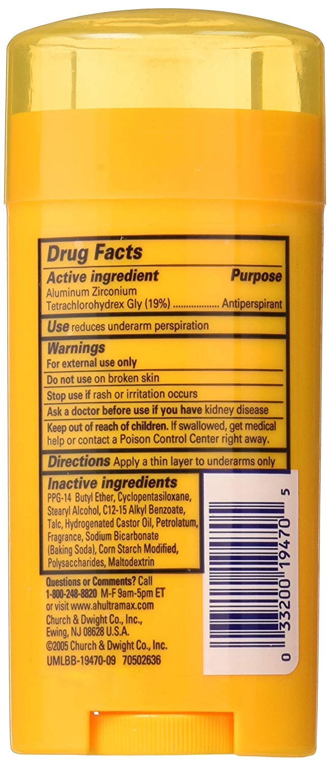 Arm & Hammer Ultramax Invisible Solid Powder Fresh Antiperspirant & Deodorant 2.6 Oz, 2 Pack
