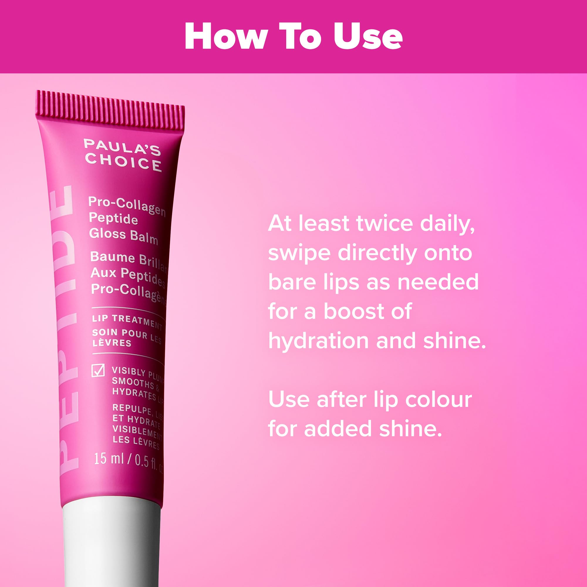 Paula’s Choice Pro-Collagen Peptide Gloss Lip Balm, Hydrates & Smooths Lips, Sheer & Glossy Finish for Fuller Lips, Sheer Tint, Non-Sticky, Cruelty-Free, 0.5 oz