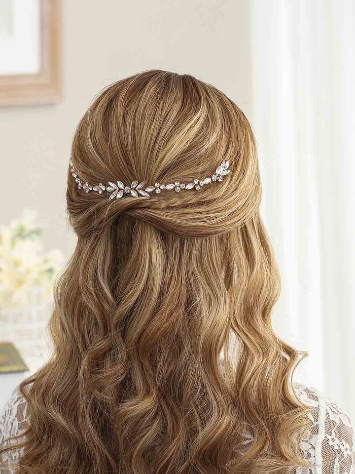 Unicra Wedding Crystal Hair Comb Bridal Headpiece Wedding Hair Accessories for Brides (Rose Gold)