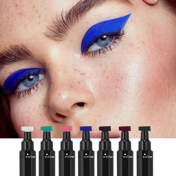MIESCHER Wing Eyeliner Stamp Pens, White Liquid Cat Eye Winged Eye Liner Stamp & Fine Tipped Pen with Eye Makeup, Waterproof Smudgeproof Long Lasting Eyeliner Eye Makeup Tool, 01