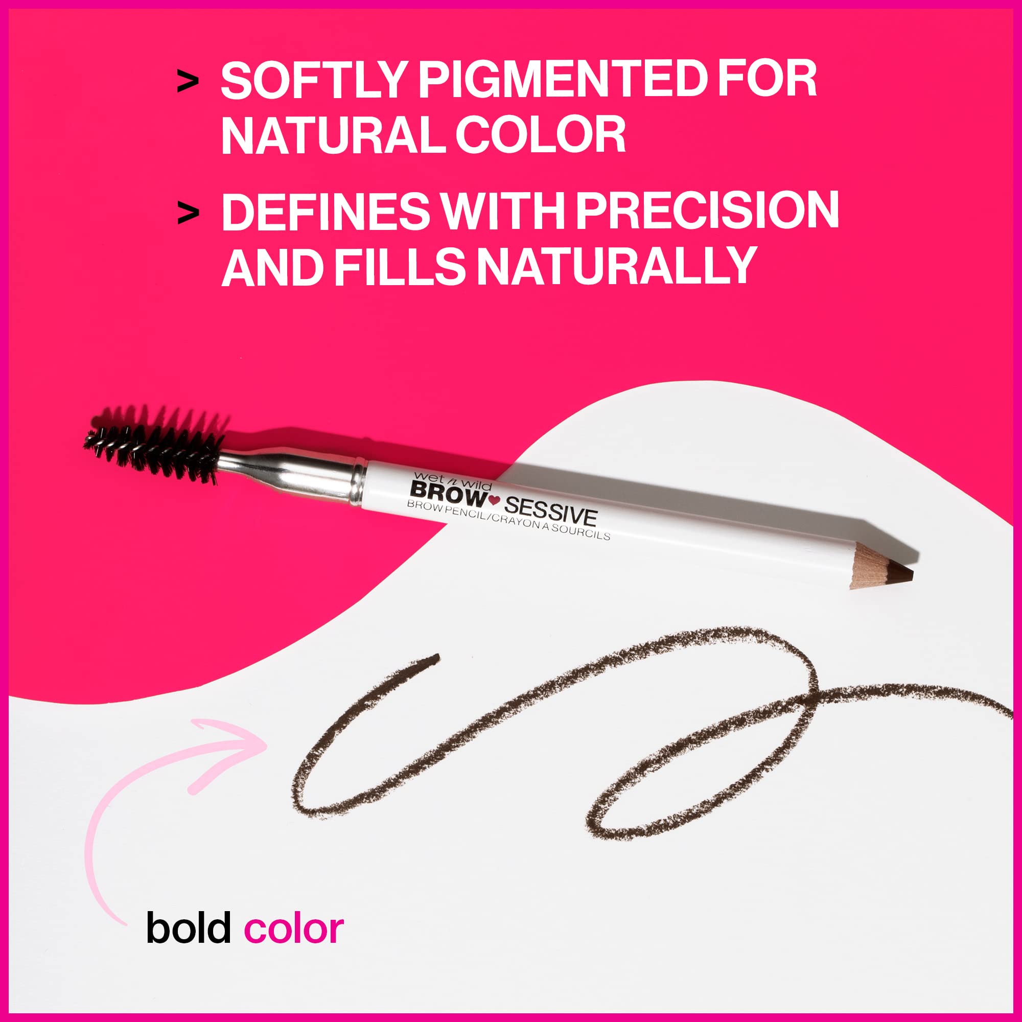 wet n wild Brow-Sessive Brow Pencil, Ultra-Precise Dual Ended Spoolie Brush for Perfect Buidlable Blendable Shaping, Natural Lasting Shades for Every Brow, Cruelty-Free & Vegan - Taupe(Packaged)