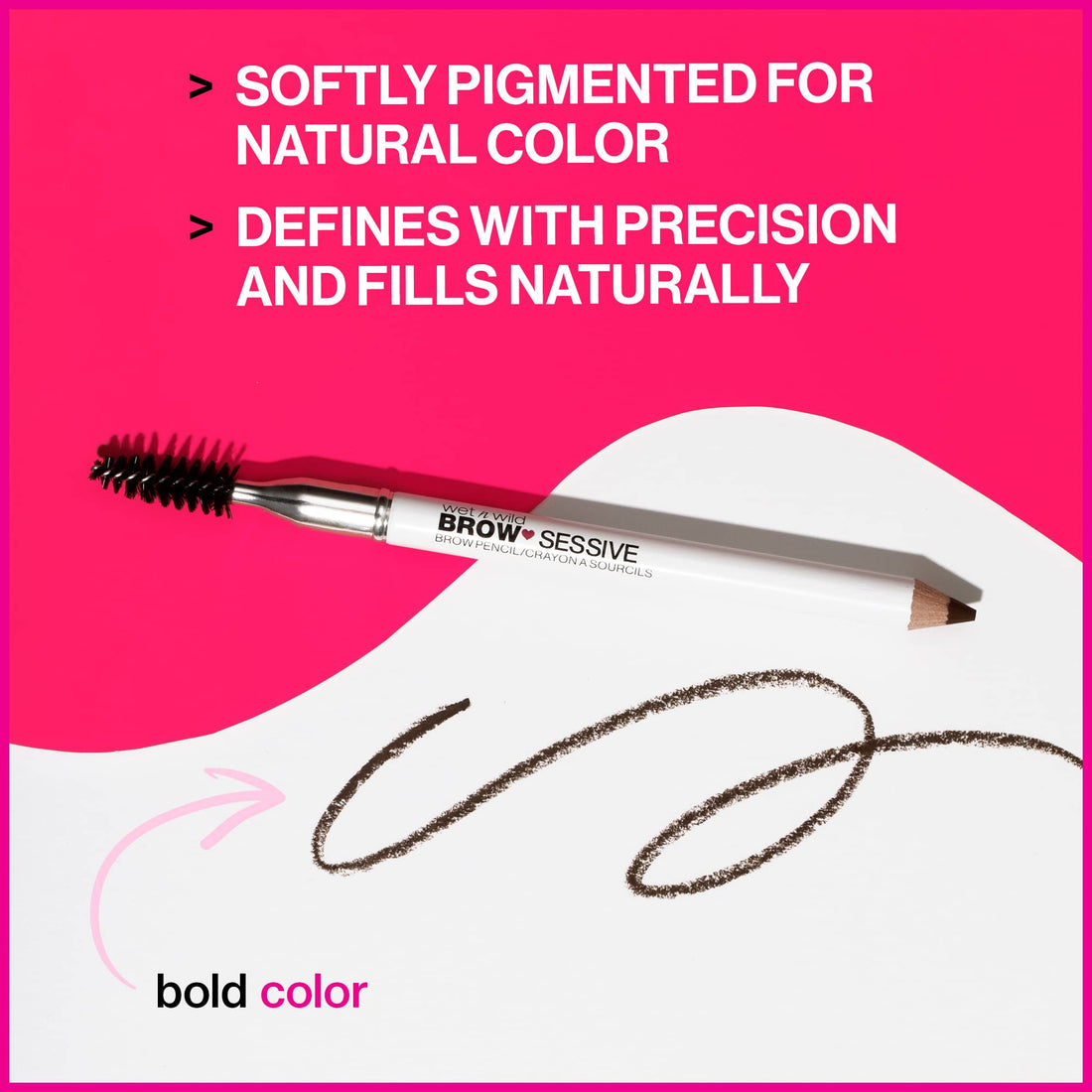wet n wild Brow-Sessive Brow Pencil, Ultra-Precise Dual Ended Spoolie Brush for Perfect Buidlable Blendable Shaping, Natural Lasting Shades for Every Brow, Cruelty-Free & Vegan - Taupe(Packaged)