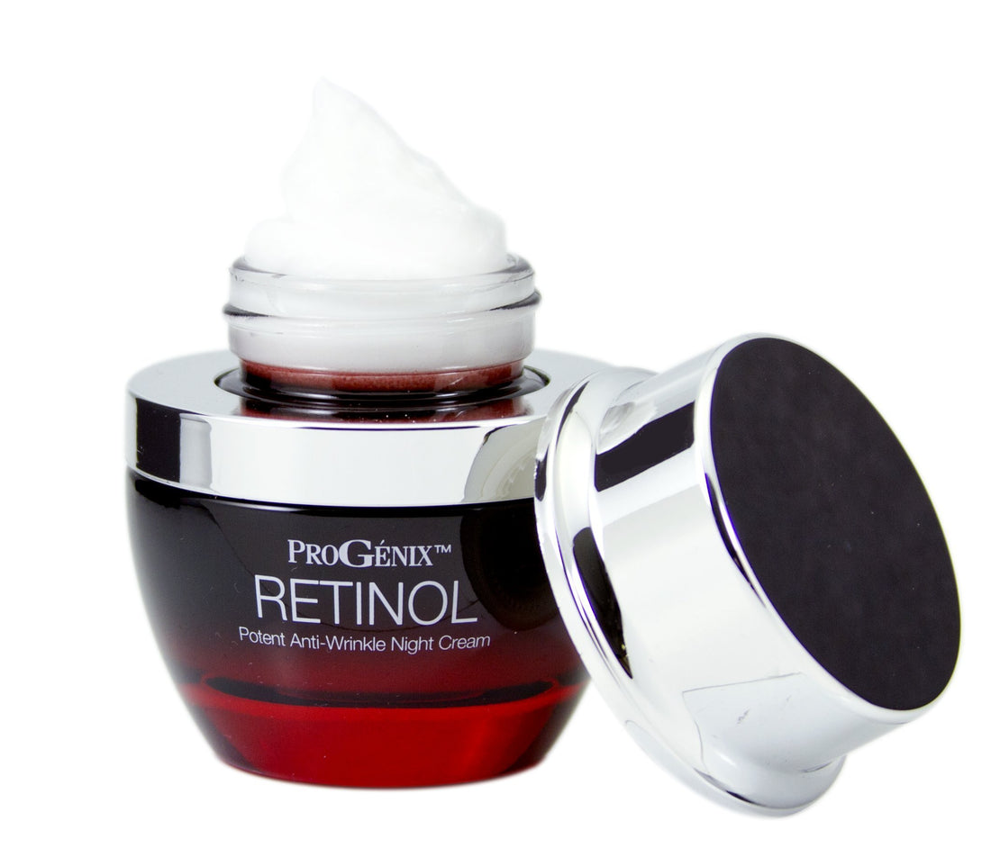 Progenix Profesional Skin Care Retinol Anti-Wrinkle Night cream for fine lines, deep wrinkles, sun damaged skin. 1oz
