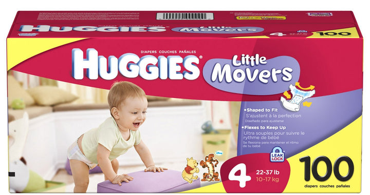 Huggies Little Movers Diapers, Size 4, 100-Count