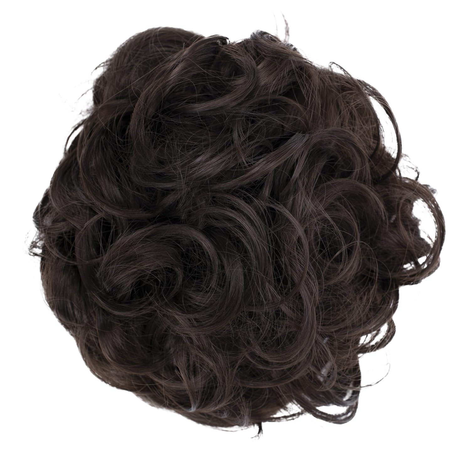 Brown G4E_8 : PRETTYSHOP Hairpiece Hair Rubber Scrunchie Scrunchy Updos VOLUMINOUS Curly Messy Bun Brown G4E_8