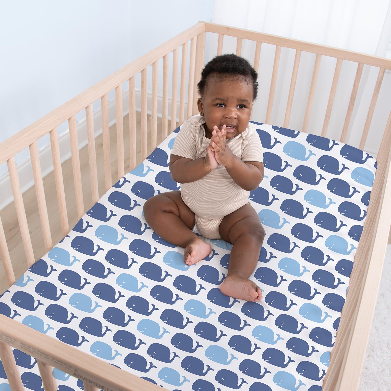 The Peanutshell 4-Pack Fitted Crib Sheet Set - Super Soft & Breathable Baby Girl or Boy Crib Sheets, Nursery Decor, Fit for Standard Crib Mattress Sheet - Nautical