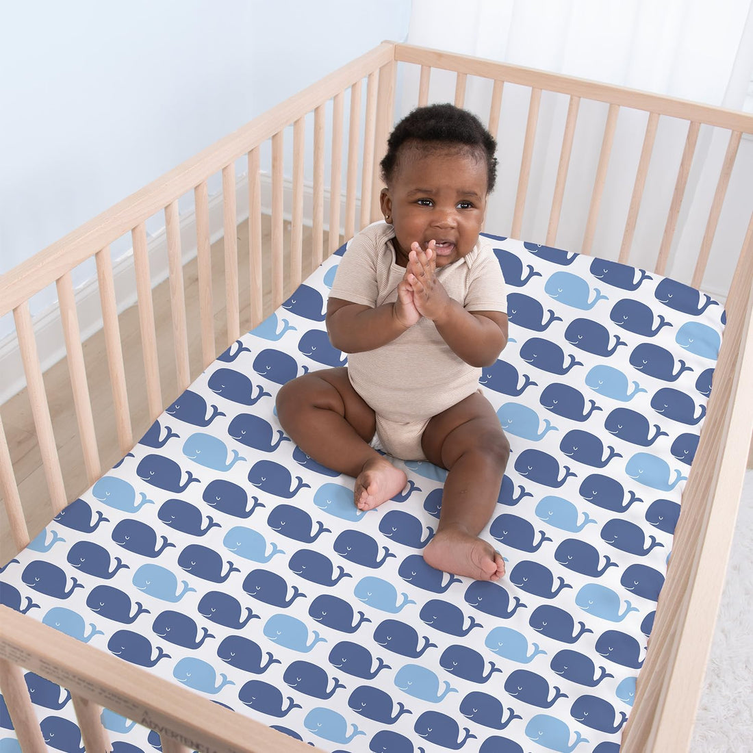 The Peanutshell 4-Pack Fitted Crib Sheet Set - Super Soft & Breathable Baby Girl or Boy Crib Sheets, Nursery Decor, Fit for Standard Crib Mattress Sheet - Nautical