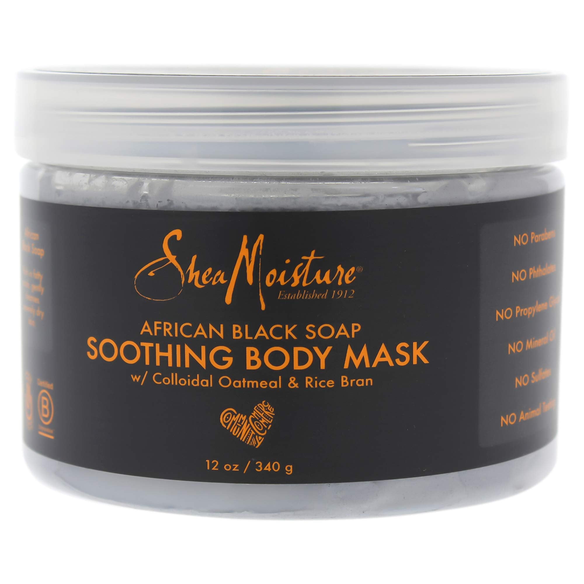 Shea Moisture African Black Soap Soothing Body Mask By Shea Moisture for Unisex - 12 Oz Mask, 12 Ounce