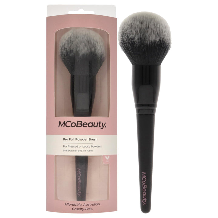 MCoBeauty Pro Full Powder Brush - Expert Tool - Designed To Transfer Pressed Or Loose Powder Flawlessly - Slightly Domed Bristles Evenly Distributes - Achieves An Airbrushed, Diffused Finish - 1 Pc