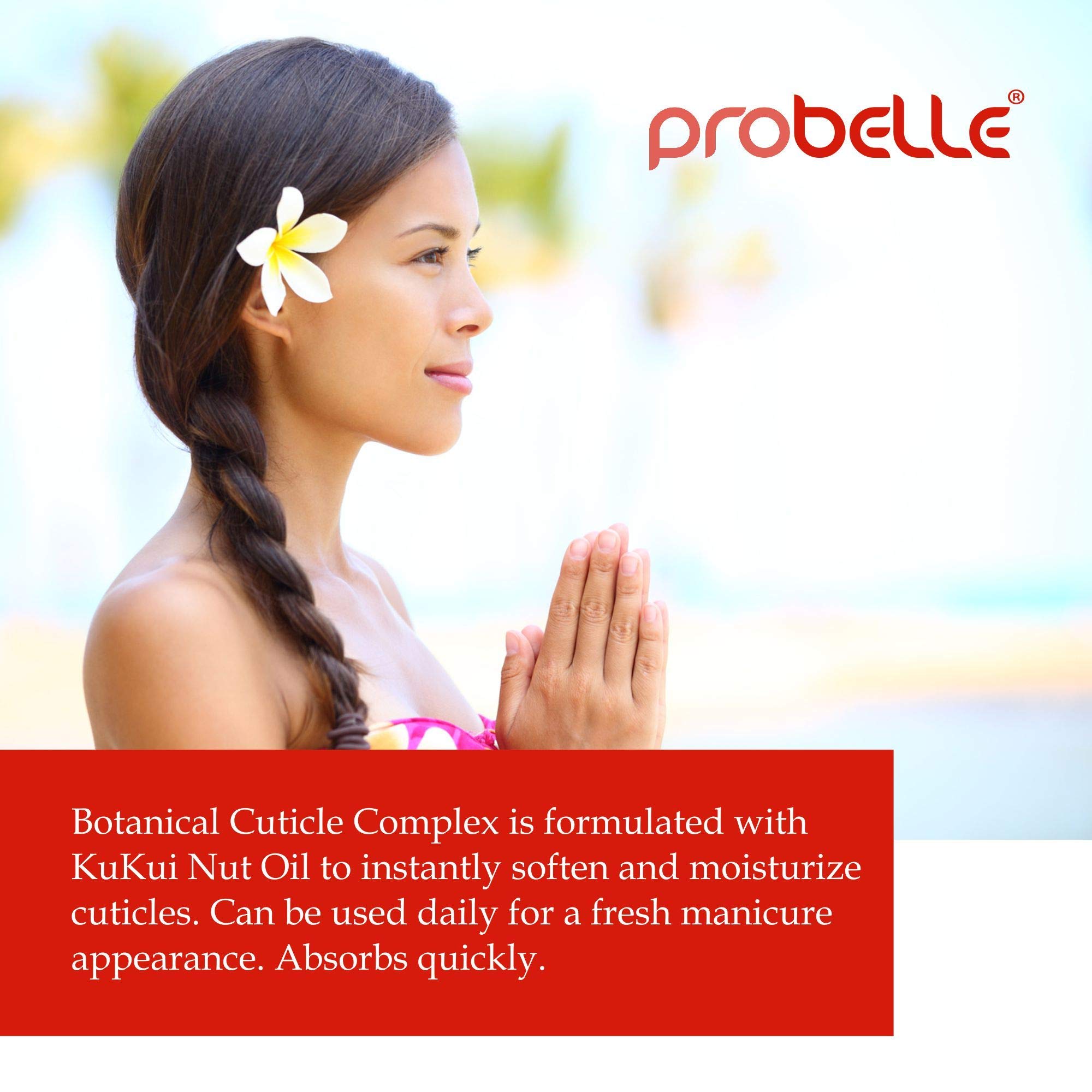 Probelle Kukui Nut Oil Botanical Cuticle Oil, Conditions And Softens Cuticles For Healthy Nails And Cuticle Growth. 5Oz/ 15 Ml