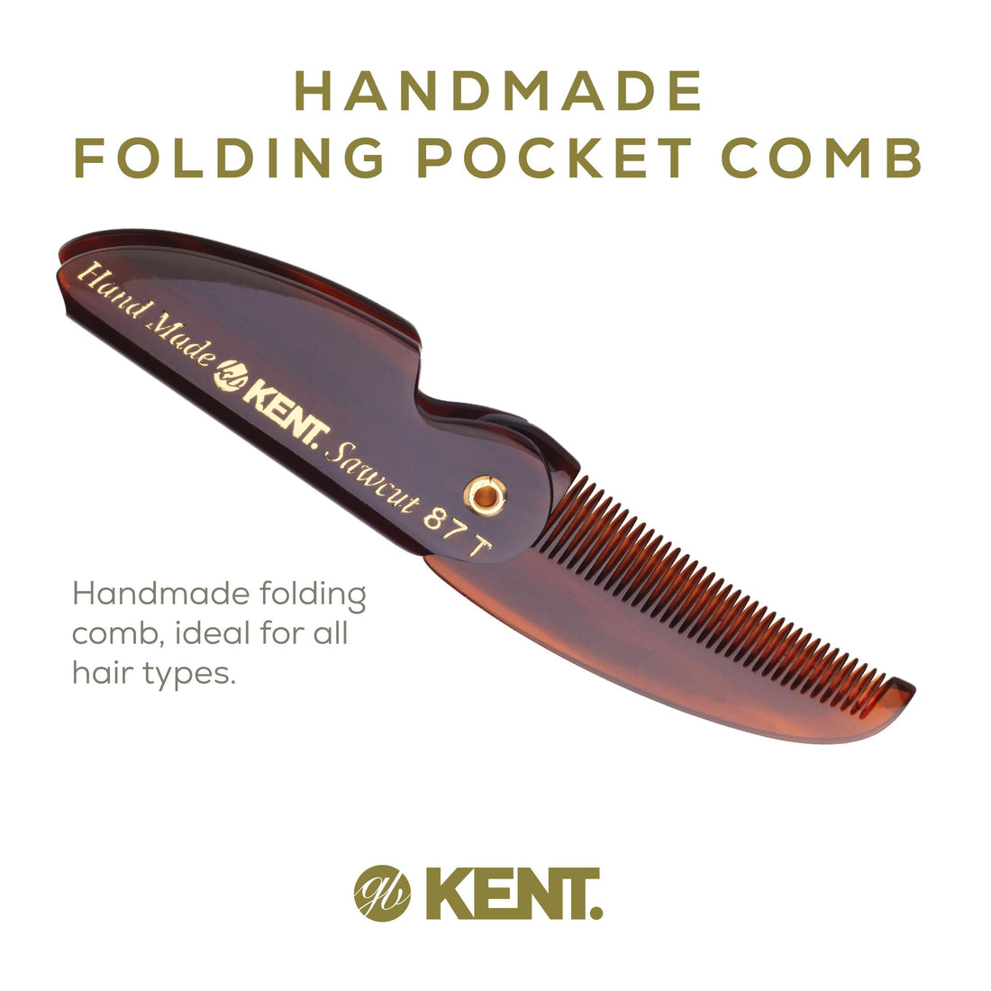 BRAND NEW LIMITED EDITION KENT 87T FOLDING BEARD & MUSTACHE COMB