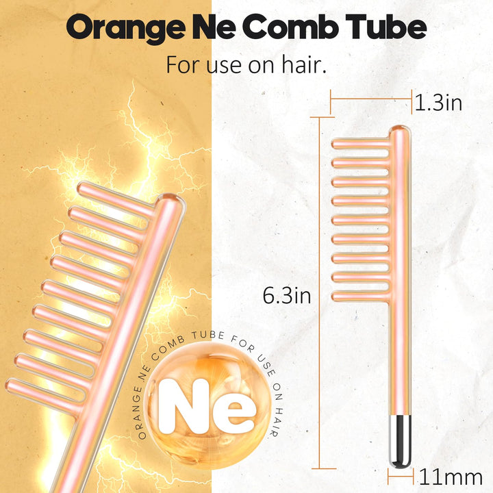 Comb Glass Tube Replacement for TUMAKOU Facial Wand - Orange Accessory