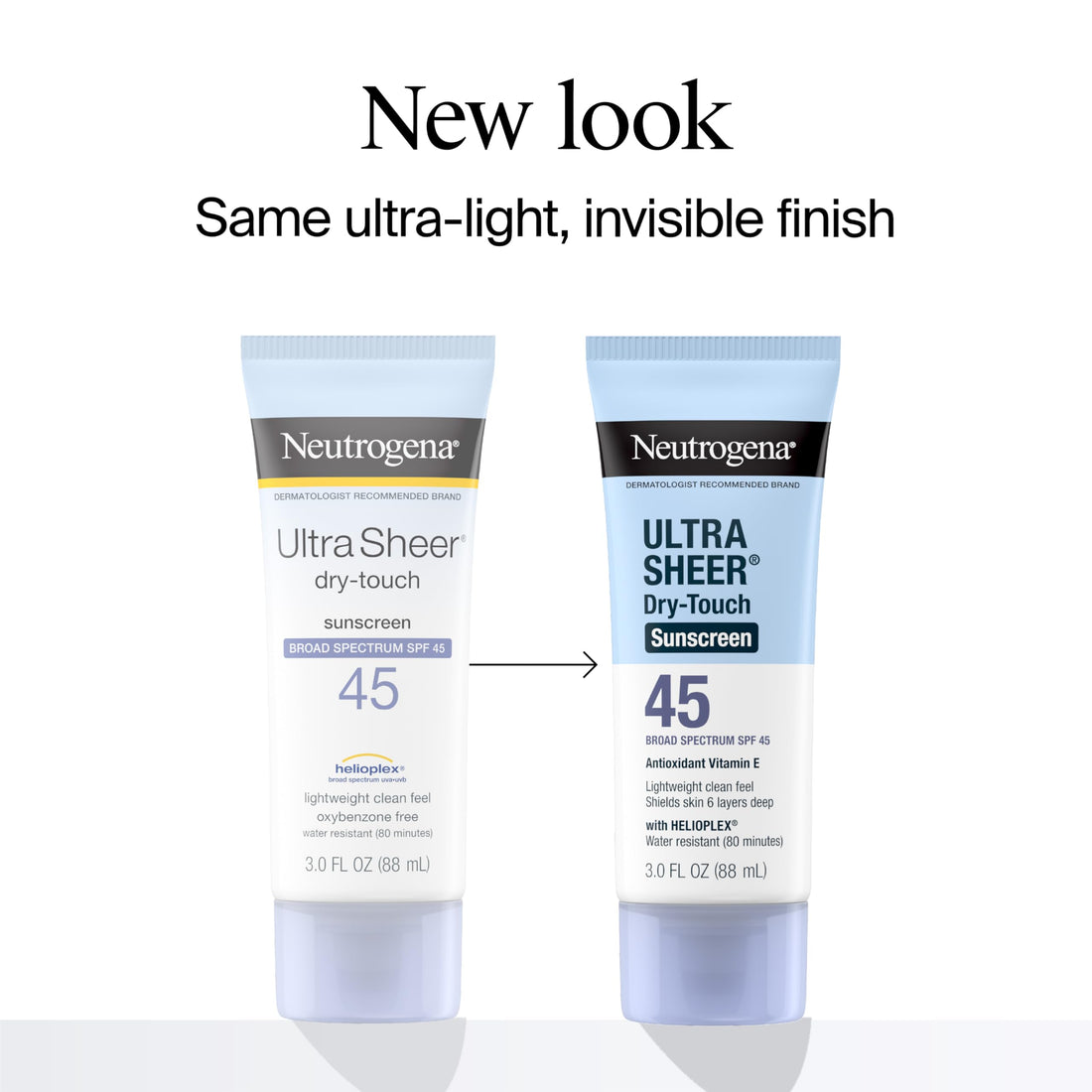 Neutrogena Ultra Sheer Dry-Touch Sunscreen For Face & Body, SPF 45 Broad Spectrum UVA/UVB Protection, Lightweight Water Resistant & Non-Greasy, Travel Size Sunscreen, 3 fl. oz Pack of 3
