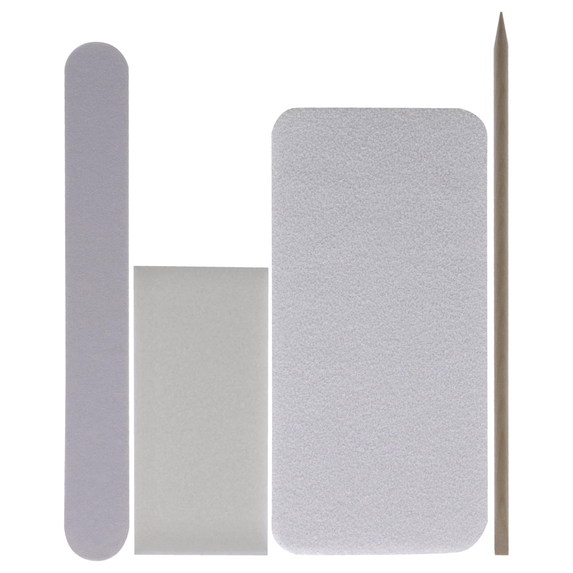 Cuccio - Pedicure Client Guard Disposable Pro Pack - for Women - Birchwood Stick, Nail File, Large Heel Buffer, Nail Buffer - 4 Pc