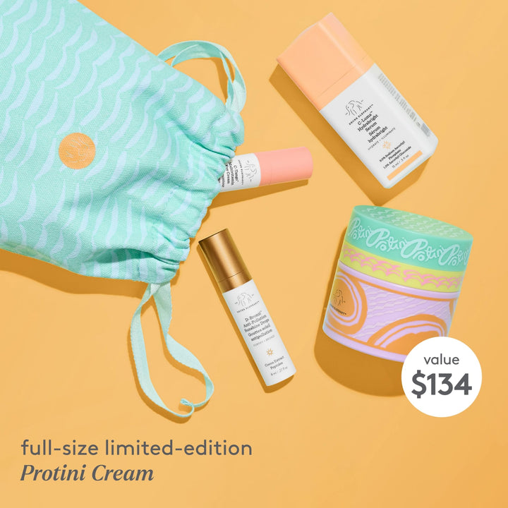 Drunk Elephant Daytime Exhibit - Protini Polypeptide Cream (50ml/1.69 fl oz), D-Bronzi (8ml/.27 fl oz), C-Luma Hydrabright Serum (15ml/.50oz), C-Tango Eye Cream (5ml/.16 fl oz) - Holiday Gift Set