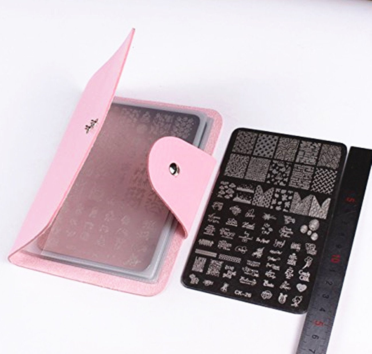 Finger Angel 4PCS Big Nail Art Stamp Plates With Stamping Image Plates Collection Manicure Tools Plate Organizers