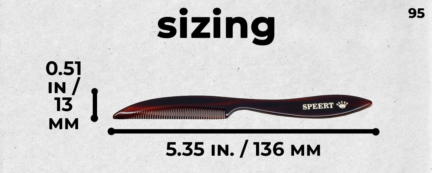 Hand-made tortoise mustache comb #95