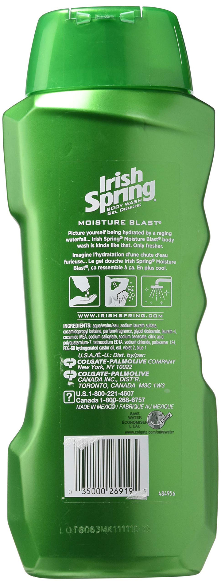 Irish Spring Body Wash, Moisture Blast 18 Ounce (Value Pack of 4)