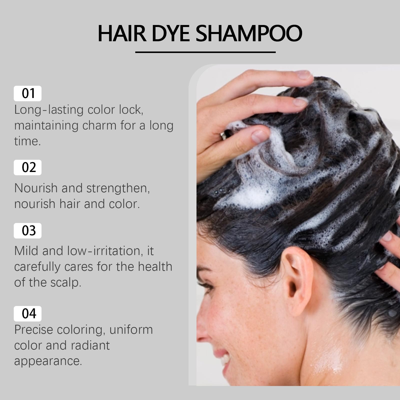 GHFCZOO Natural Brown Hair Coloring Shampoo - Magic Instant 3-in-1, Nourishing Long-Lasting High Coverage for Women in Minutes