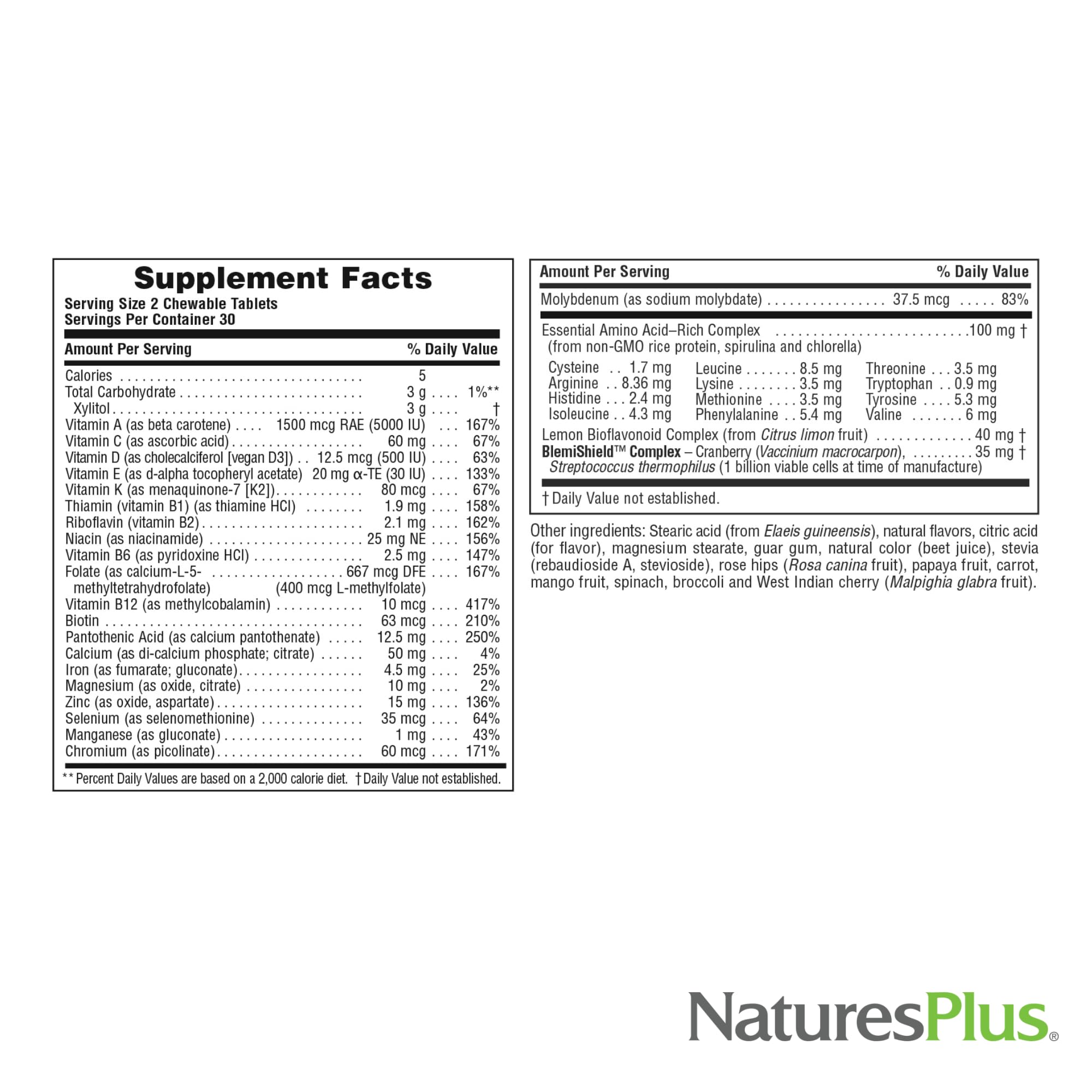 Natures Plus Source of Life Power Teen for Him, Wild Berry - 60 Chewable Tablets, Pack of 2 - High Potency Teenage Multivitamin - Gluten Free, Sugar Free - 60 Total Servings