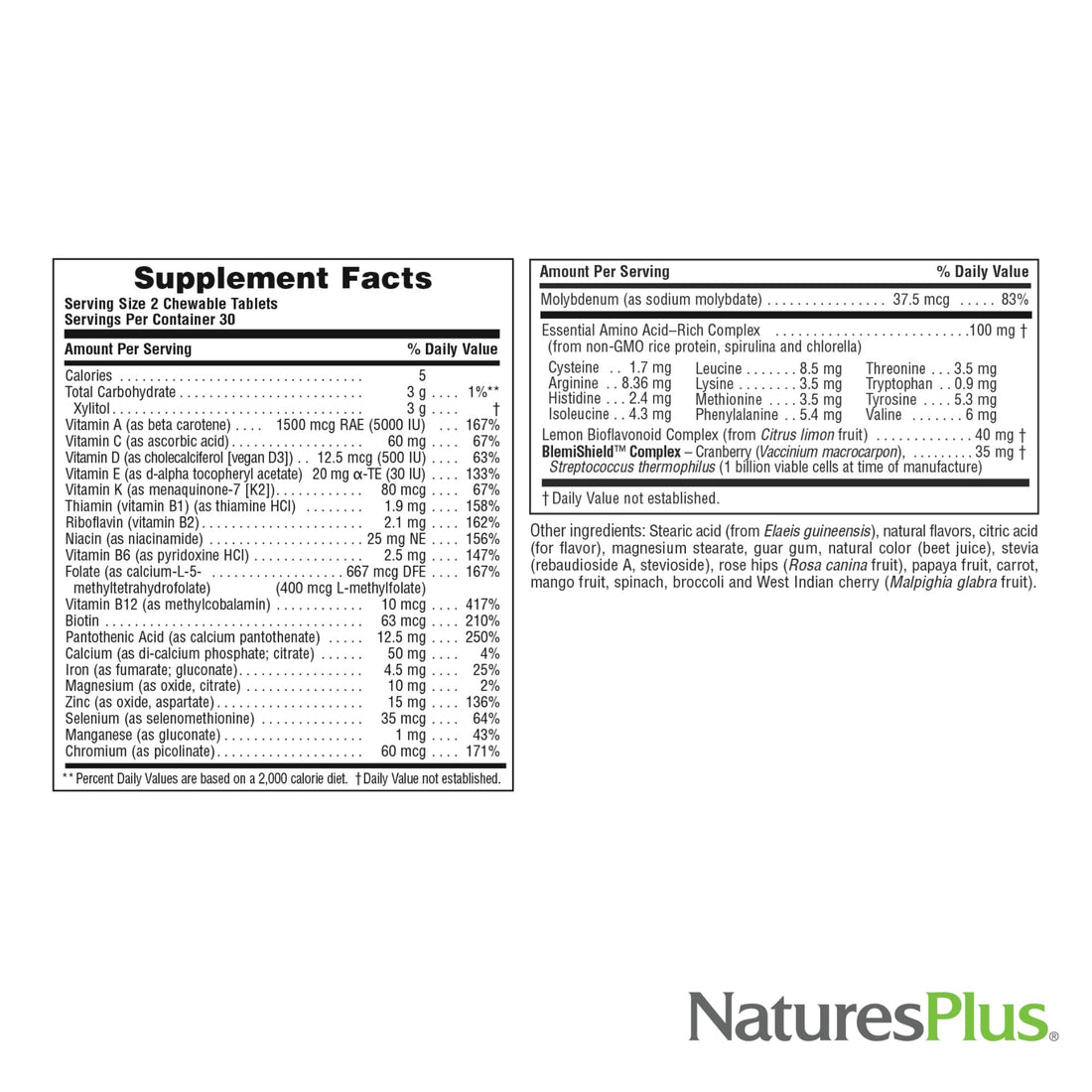 Natures Plus Source of Life Power Teen for Him, Wild Berry - 60 Chewable Tablets, Pack of 2 - High Potency Teenage Multivitamin - Gluten Free, Sugar Free - 60 Total Servings