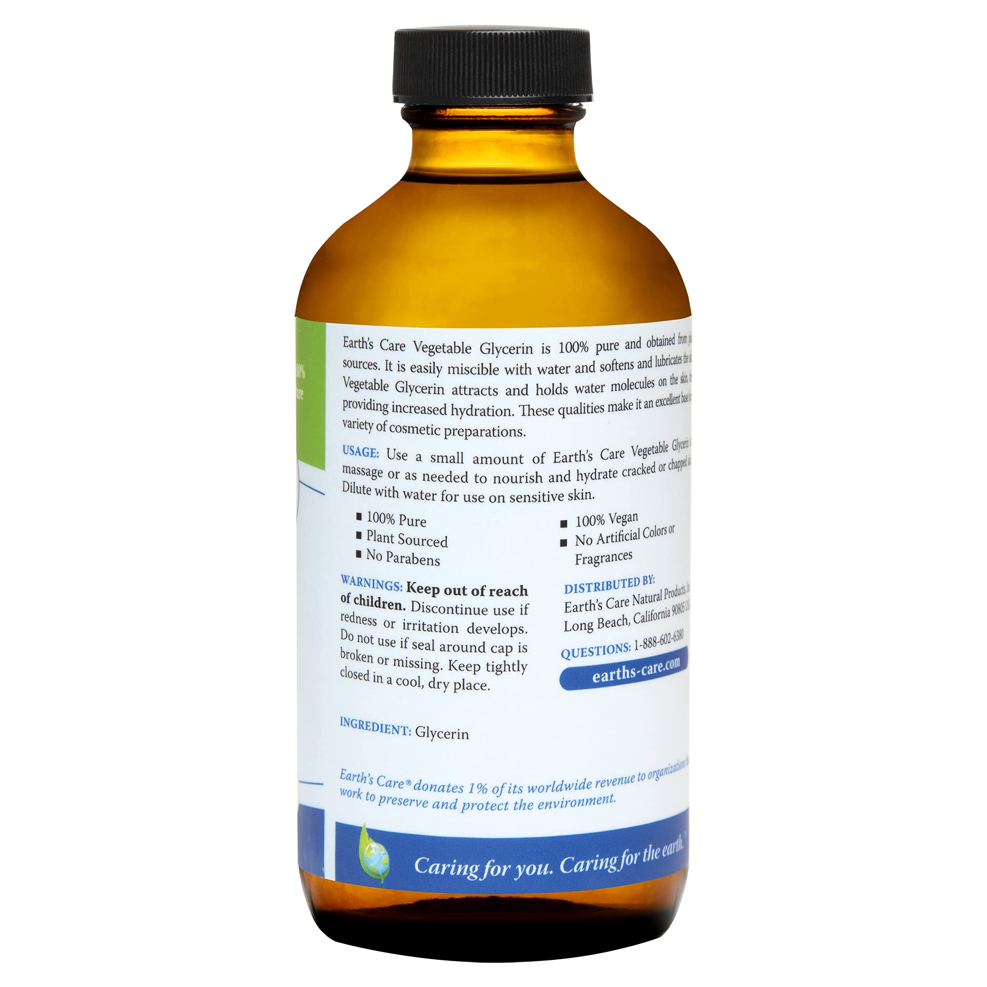 100% Natural Vegan Glycerin - 8 fl oz by Earth's Care