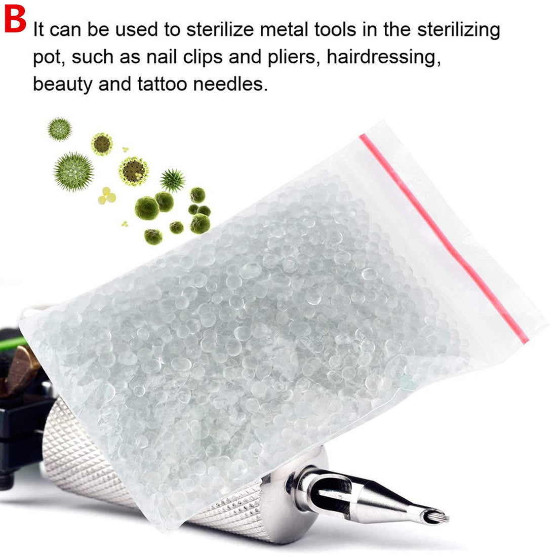 Glass Beads Balls,120g High Temperature Glass Ball Nail Box Silica Sand Beads Manicure Nail Art Quartzite Beads Cleaning Tools