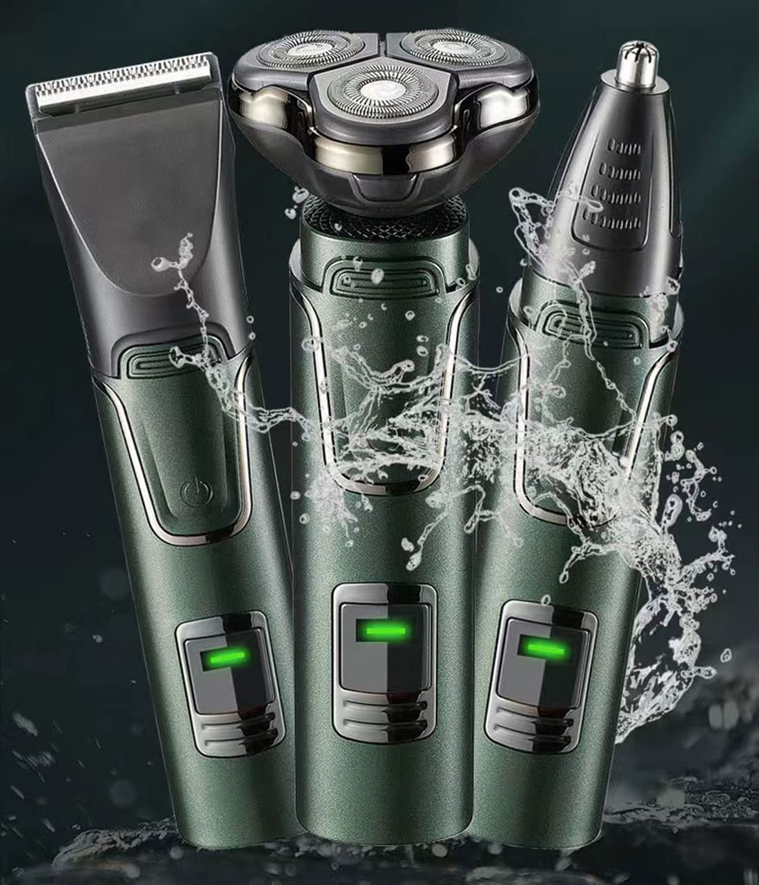 HPLRZXI Rechargeable Cordless 4D Electric Shaver, Mens Electric Shaver Wet Dry IPX7 Waterproof with Nose Trimmer Sideburns Trimmer.