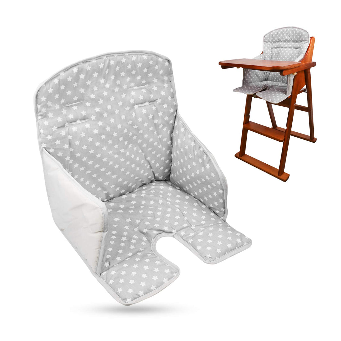 twoworld High Chair Cushion, High Chair Seat Cover for Baby Dining Hair (Gray Star)