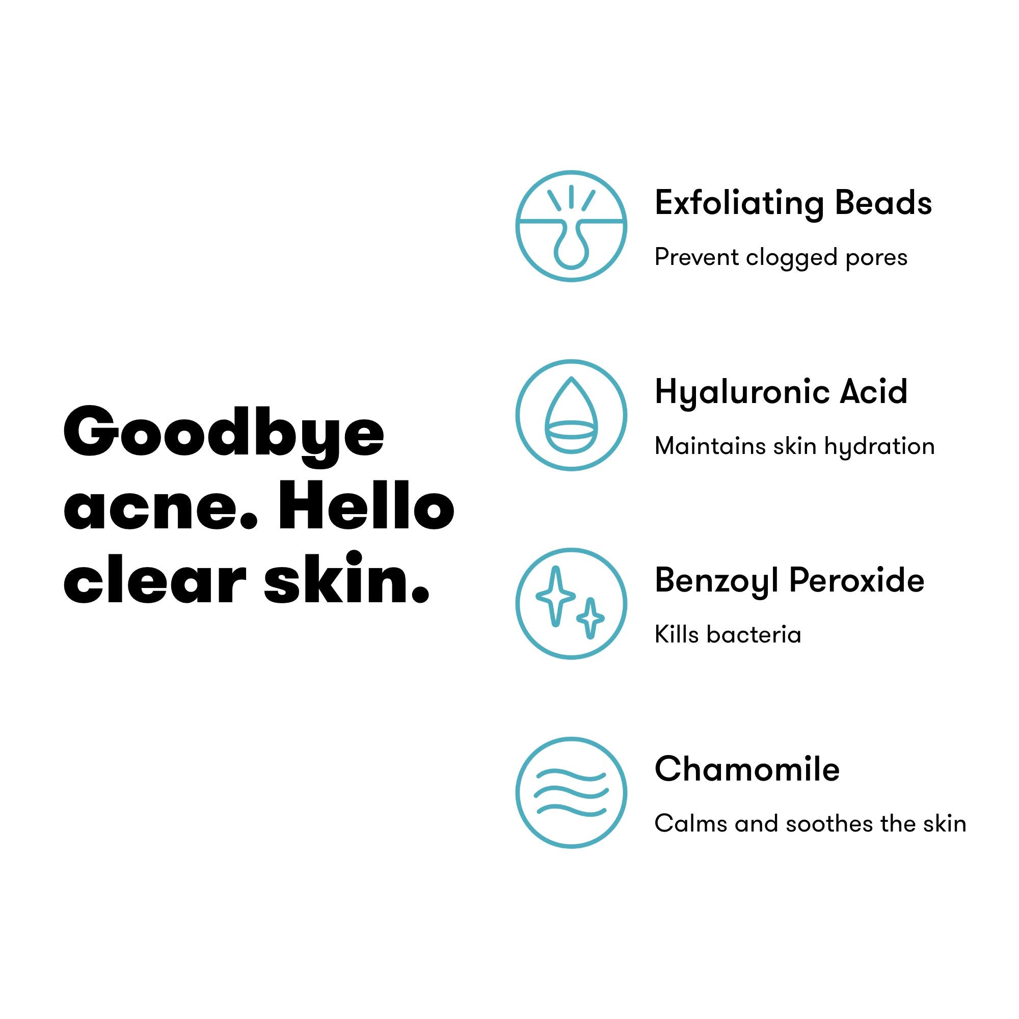 Proactiv - Benzoyl Peroxide Face Wash and Acne Treatment - Daily Facial Cleanser and Hyularonic Acid Moisturizer with Exfoliating Beads - 60 Day Supply, 4 Oz