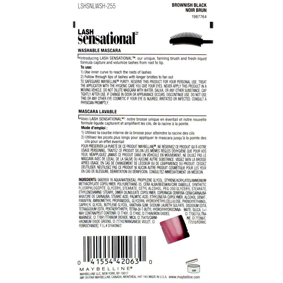 Maybelline New York Lash Sensational Mascara, Brownish Black [02] 0.32 oz