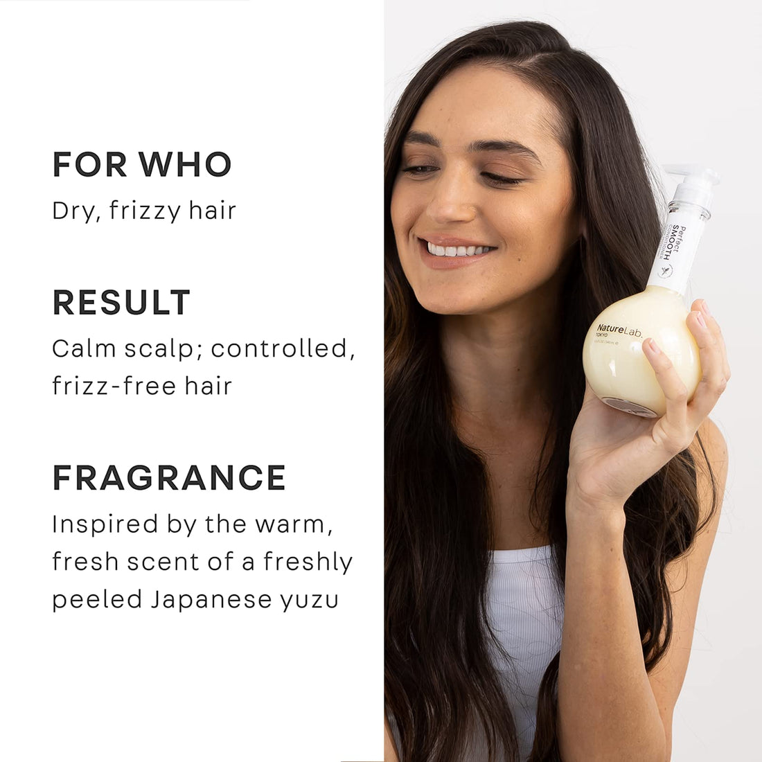 NarureLab. TOKYO Perfect Smooth Conditioner - Color Protectant Lightweight Moisturizing Conditioner for Smoother Frizz-Free Hair I 11.5 FL OZ / 340ml