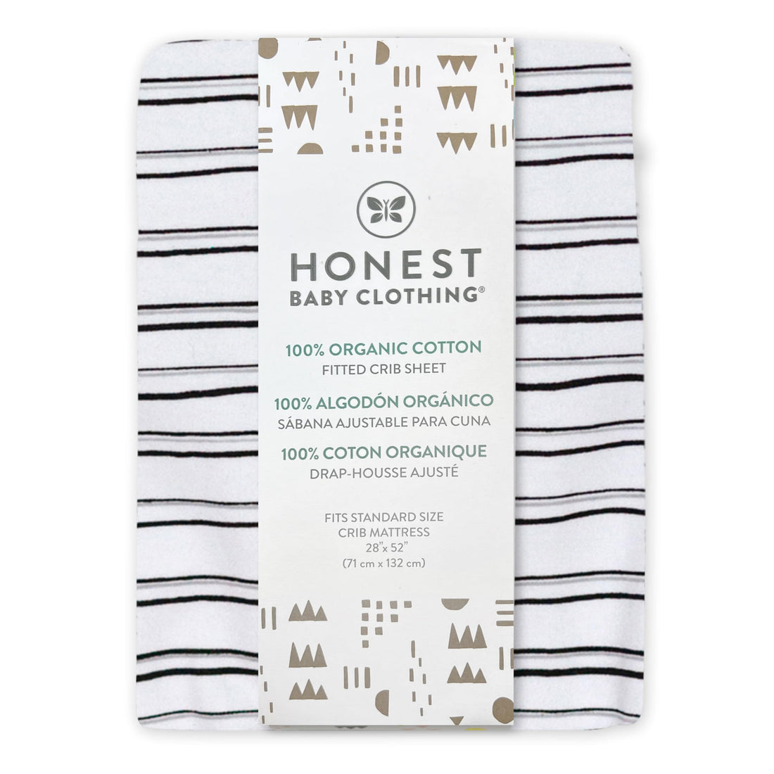 HonestBaby unisex-baby Classics Fitted Crib Sheets Set Standard Mattress, 100% Organic Cotton Baby Boys, Girls, Neutral, 1 Pack - Pattern Play Light Blue, One Size