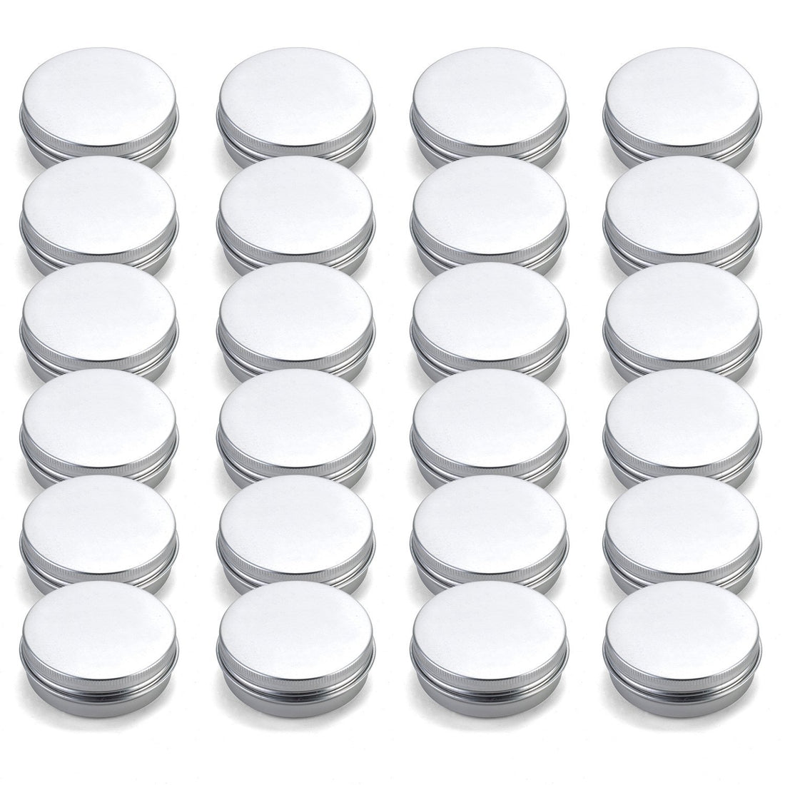 Tosnail 2 oz. Aluminum Round Lip Balm Tin Container Bottle with Screw Thread Lid - Great for Store Spices, Candies, Tea or Gift Giving, Pack of 24