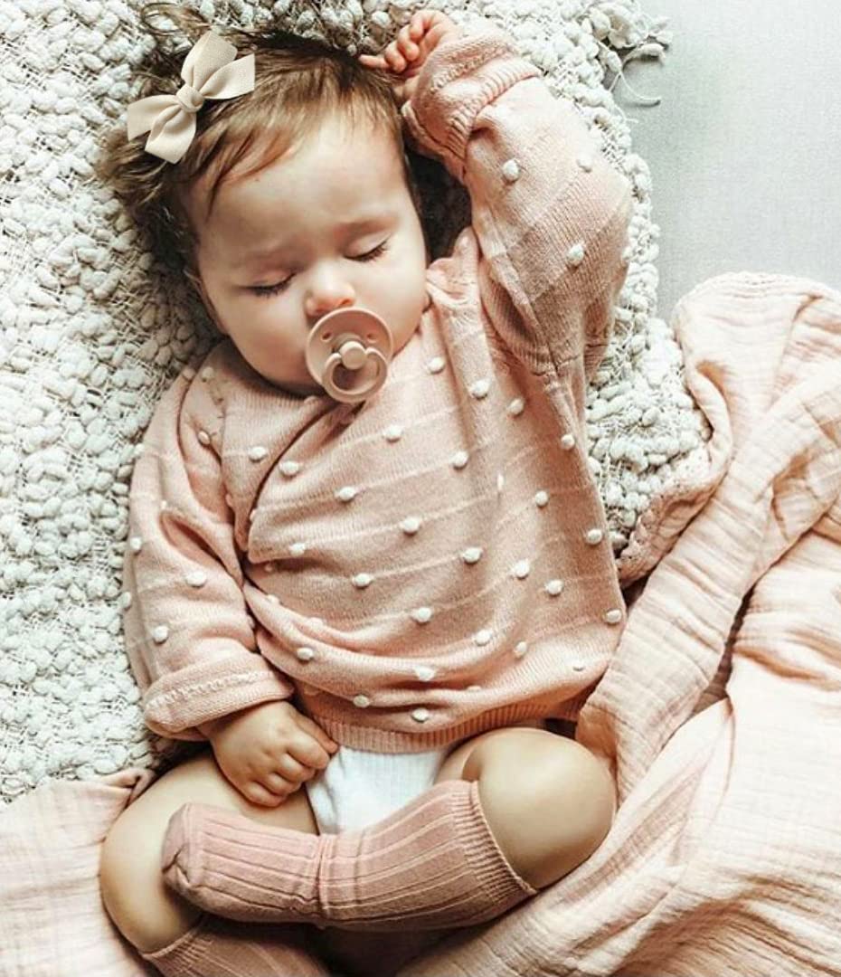 Baby Girls Hair Bows Clips, 10pcs Boutiques Barrettes Fully Lined Alligator Clips Hair Accessories for Infants Toddlers Fine Hair by Cherssy